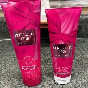 Nwt Bundle of “Perfect in Pink” Body Wash & Body Cream from bath & Bodyworks